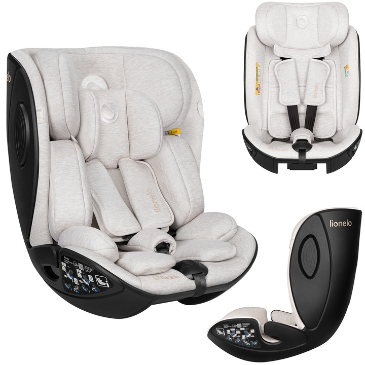 Scaun auto Lionelo Moxie Next i-Size, reglabil, cu husa din bambus, 0-4 ani, multicolor