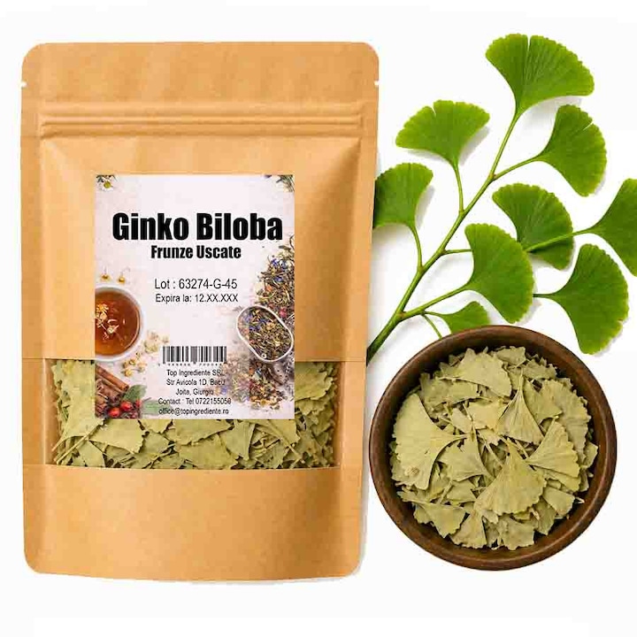 Ceai Ginkgo Biloba, TOP INGREDIENTE, 200g, frunze, plante