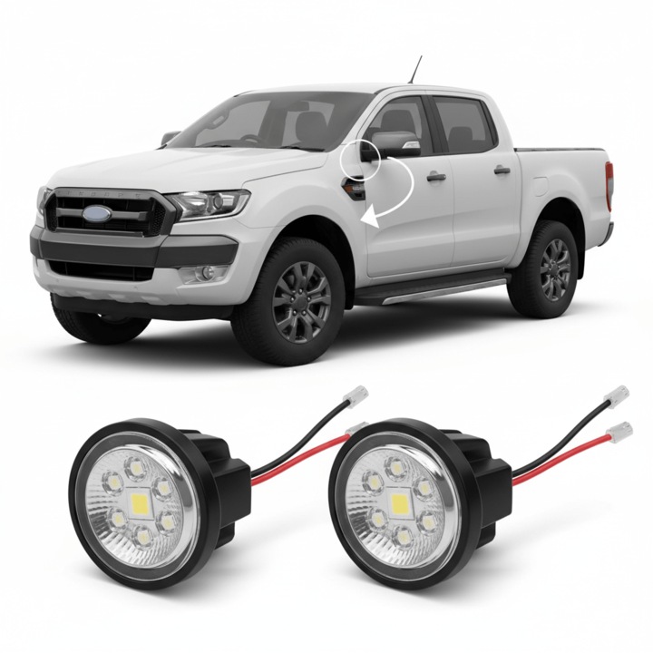 Xentech Light 2 db LED-es, fehér, 18 LED-es, tükör alatti világítás szett Fordhoz