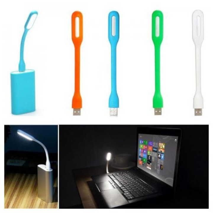Mini-lampa USB, lampa de birou, LED integrat, culoare aleatorie