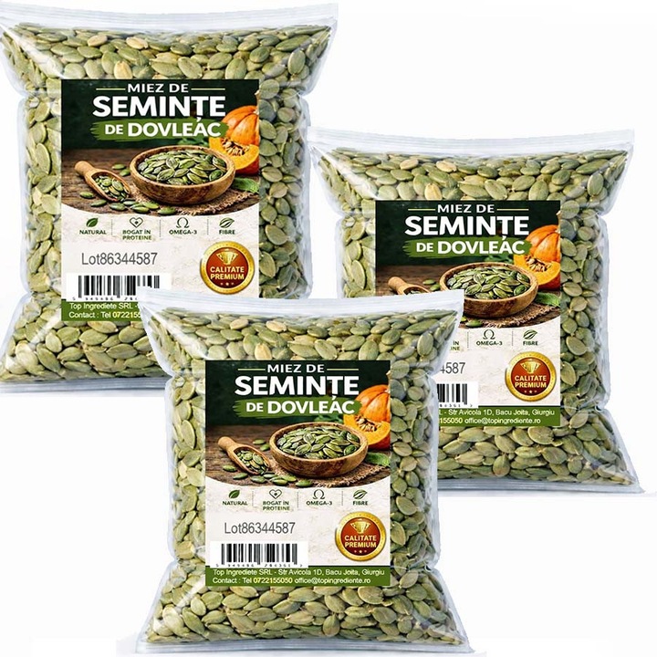 Pachet Miez Crud Seminte Dovleac 3kg, Top, snack sanatos, textura crocanta