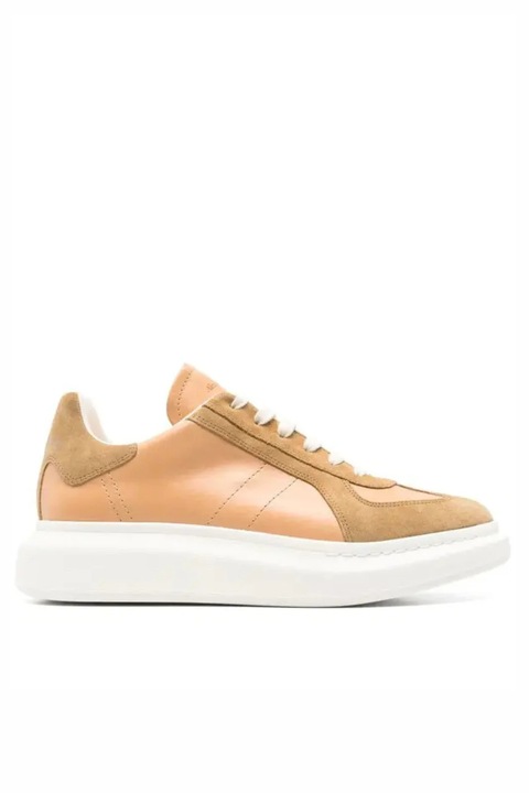 Alexander McQueen Brown Beige Oversized leather Retro sneakers, Maro/Bej, 42