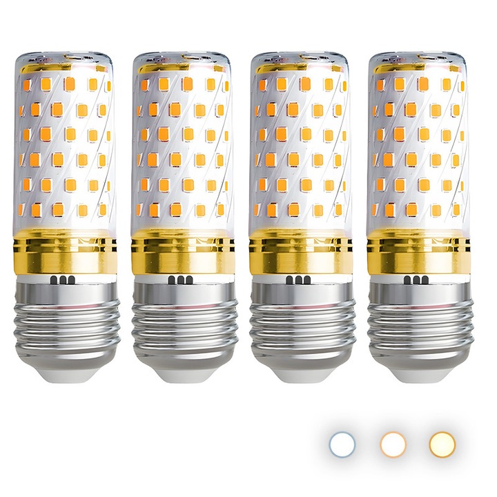 Kristály csillár, függőlámpa nappaliba, hálószobába, előszobába, Chucai, 4x E27 LED izzó, 3 állítható szín, villódzásmentes, szemvédelem, hosszú élettartam