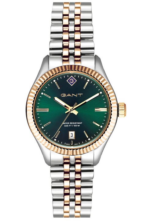 Ceas dama GANT Sussex, otel inoxidabil, verde si bronz, 30x30mm