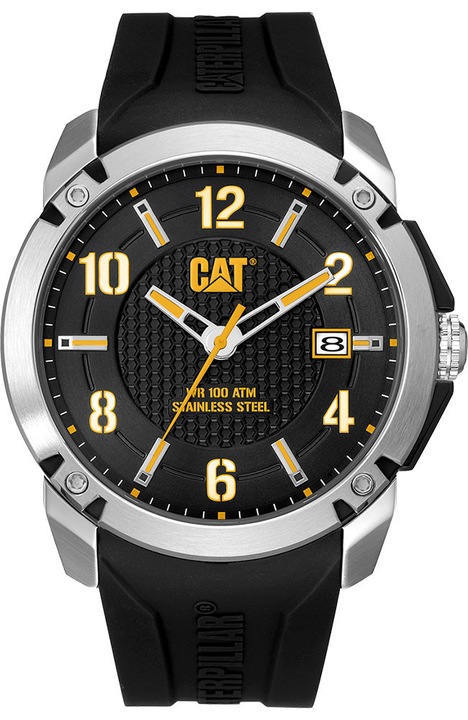 Мъжки часовници Caterpillar Elite 2025, черна каучукова каишка, водоустойчив