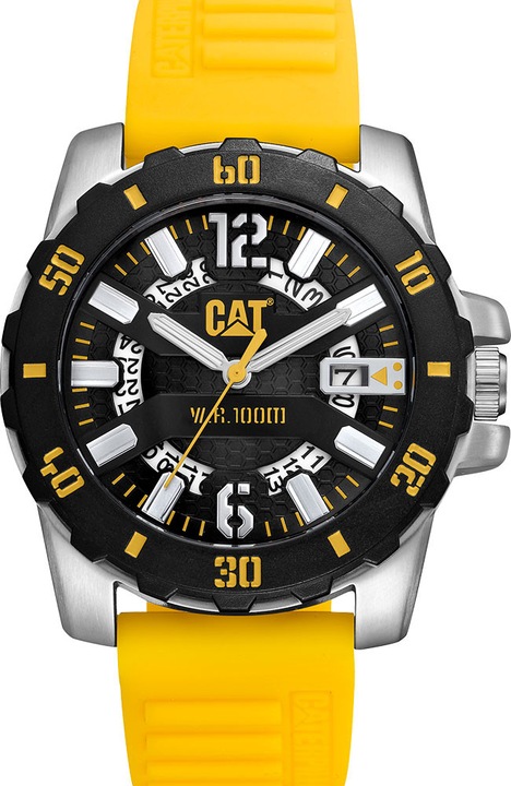 Caterpillar Steel Barricade férfi karóra, gumi szíj, fekete, 40mm