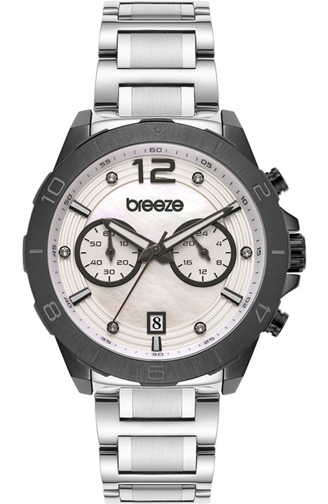 BREEZE Prestinia női karóra, rozsdamentes acél, cirkónia kristályok, fehér, 812281.1
