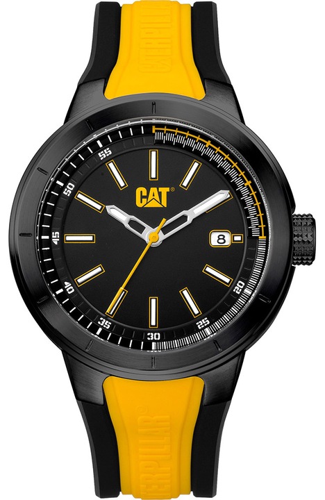 Caterpillar T8 férfi karóra, gumi szíj, kéttónusú, fekete, 40mm