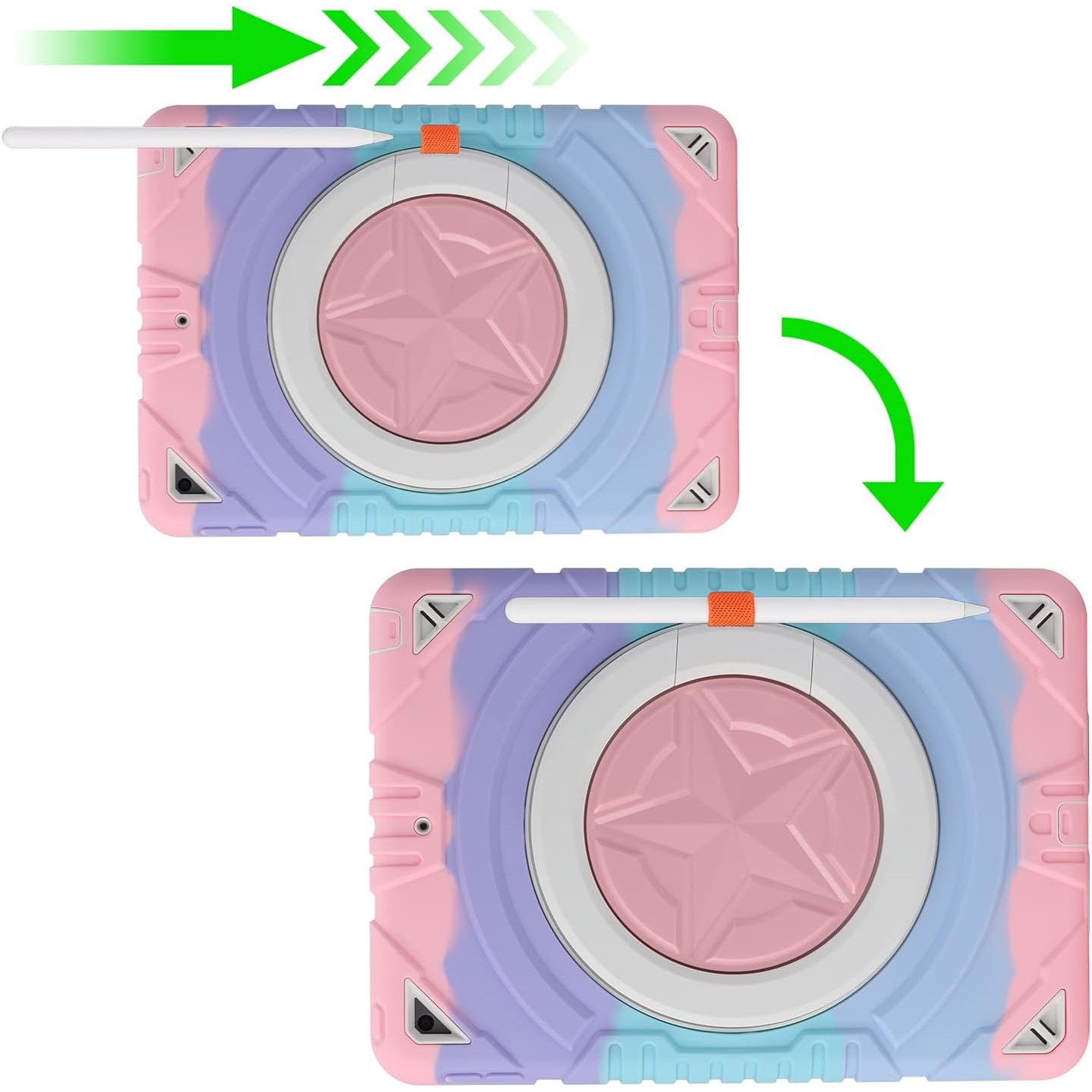 Husa Compatibila cu iPad 9/8/7 Generatie Impermeabila Cu Suport Roz
