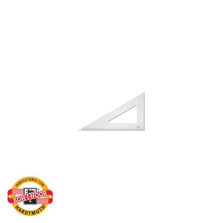 Echer transparent Koh-I-Noor, 60 grade, 320 mm, pentru desen tehnic si scoala