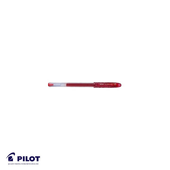Roller cu gel rosu Pilot Super Gel 0.7 mm, scriere fluida si confortabila, pentru birou si scoala