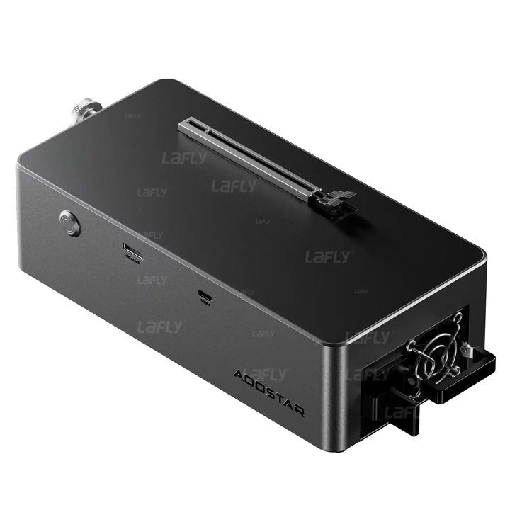Dokkolóállomás, AG02, 4 USB Type-C port, 140W, kompakt méretek, fekete