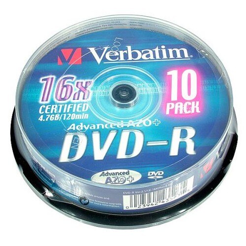 Disc DVD-R, Verbatim, AZO, 4,7 GB, 16x, pe 10 role - eMAG.ro