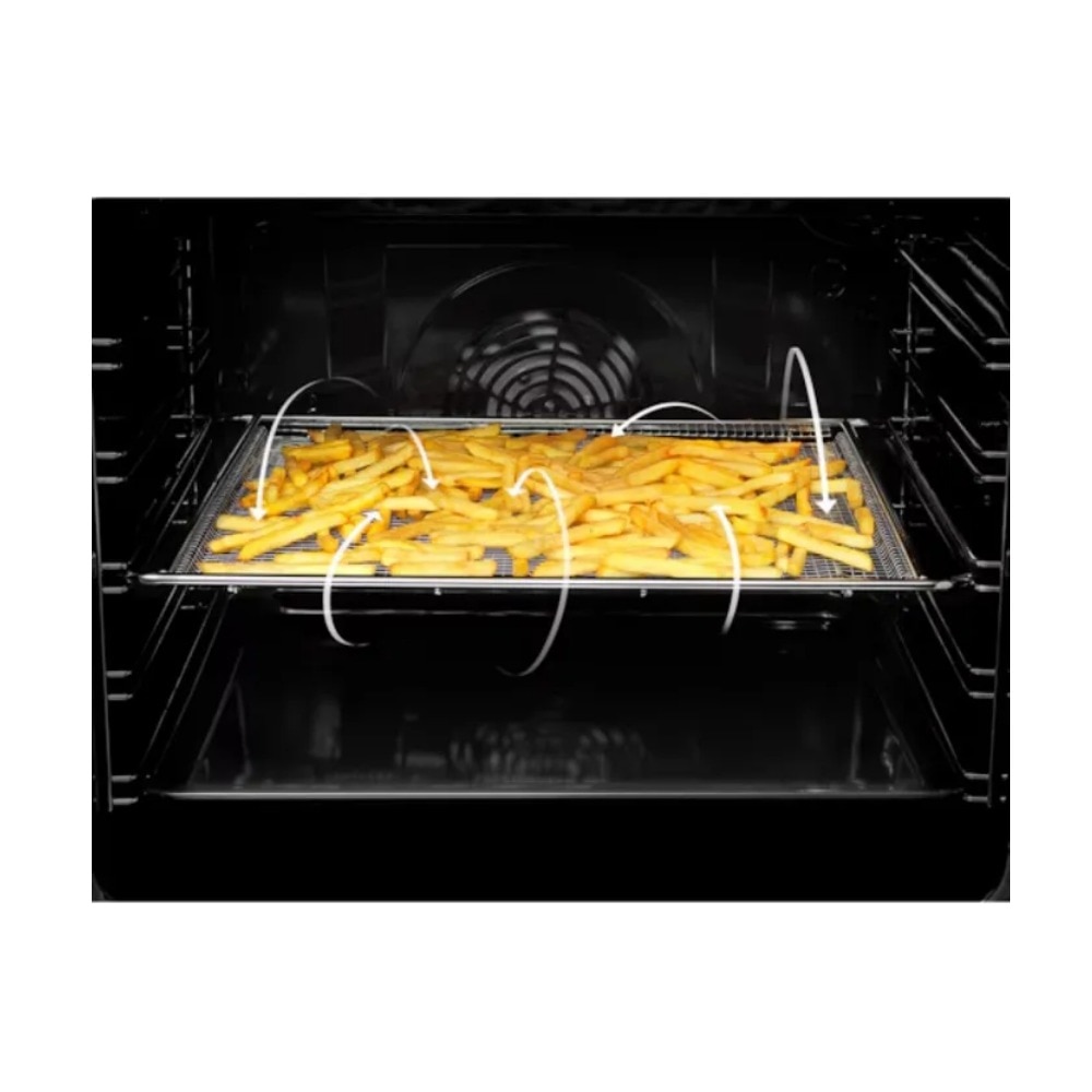 Aragaz electric AEG CCB6446CBM, Plita vitroceramica 4 zone, Cuptor electric, AirFry, SurroundCook, AquaClean, 60 cm, 73 l, Clasa A, Argintiu