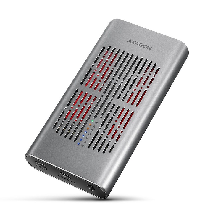 Кутия за твърд диск, AXAGON, EEM2-20GD, USB-C, 20Gbps, сребрист
