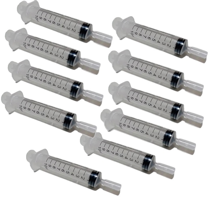 Dispenser seringa, 10 mL, set 10 bucati, plastic, design etans
