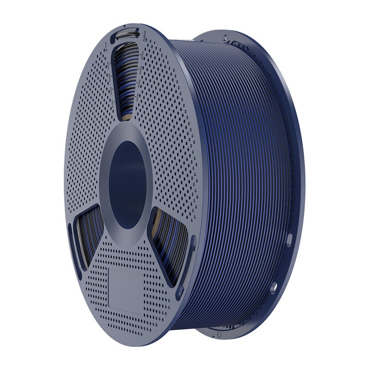 Filament pentru imprimanta 3D Sunlu PLA Plus Silk Dual Color, Finisaj matasos / lucios, Diametru 1.75mm, 1kg, Negru / Albastru