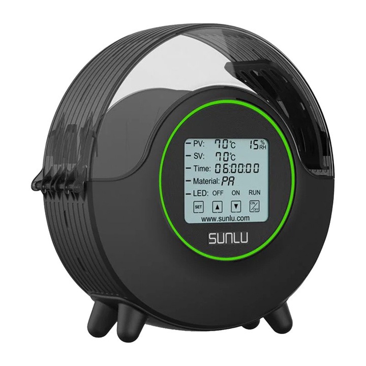 Uscator de filamente Sunlu Fila Dryer S2, Set cu o bobina, Ecran tactil, Uscare 3-6 ore, 45-70°C, Negru