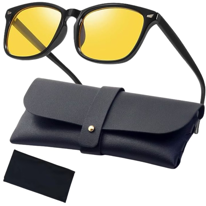 Ochelari Protectie Calculator SUPER TRENDS® Anti Lumina Albastra Galben Fara Dioptrii, Ochelari Gaming Anti Reflexie Protectie Laptop Telefon Monitor PC, Ochelari Protectie Ochi Calculator Ecran Digital Birou Cu Filtru Lumina Albastra