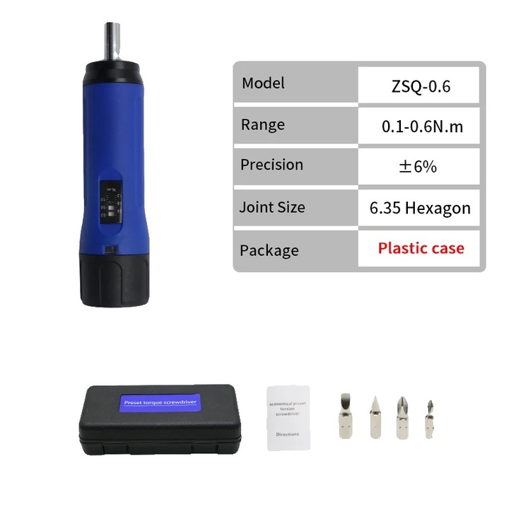 Precíziós csavarhúzó, 0.1-0.6N.m, Mini kivitel, Akár 5 darabos készlet