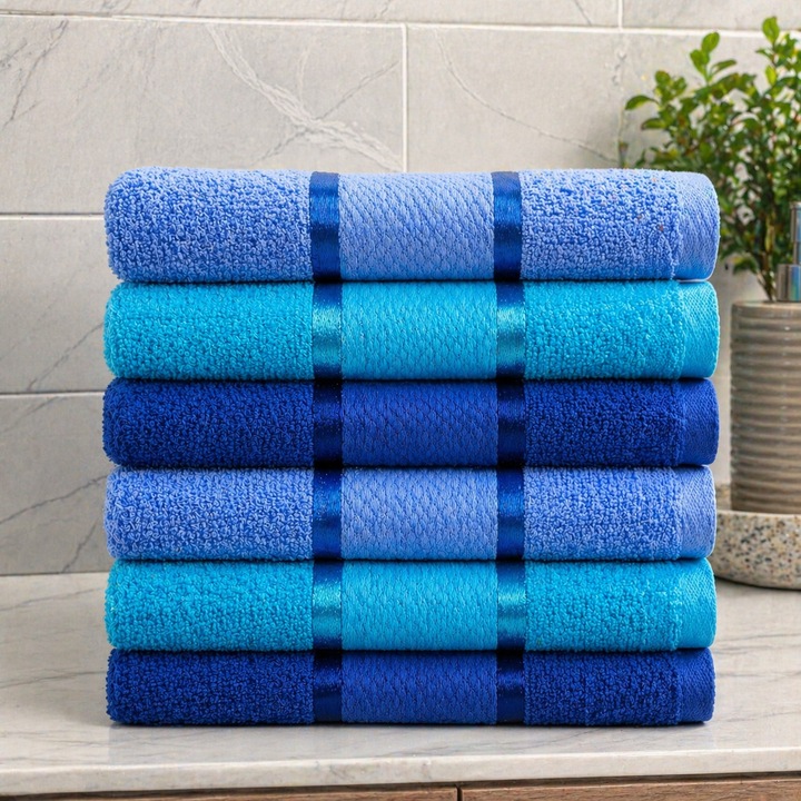 Kotonia Home 6 darabos fürdőlepedő szett, 50x90 cm, 100% pamut, 400gmp, többszínű - 08