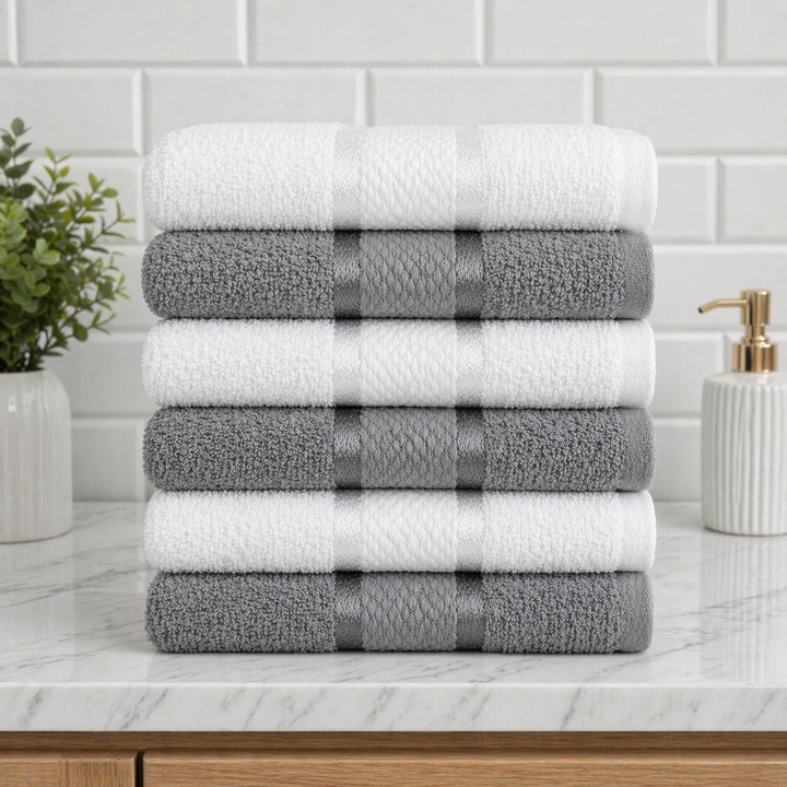 Kotonia Home 6 darabos fürdőlepedő szett, 50x90 cm, 100% pamut, 400g/m², többszínű - 10