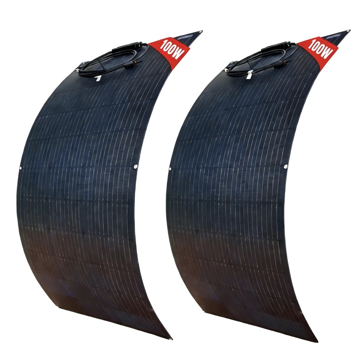 Panou solar flexibil 100W set 2 buc 1120x450x2.5mm 24% eficienta