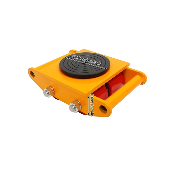 Set de role pentru mutat utilaje, 6 tone capacitate, galben, 4 role, 15kg