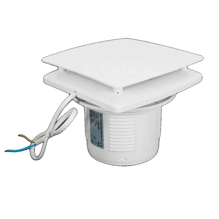 Elszívó ventilátor, 100mm, falra szerelhető, alacsony zajszint