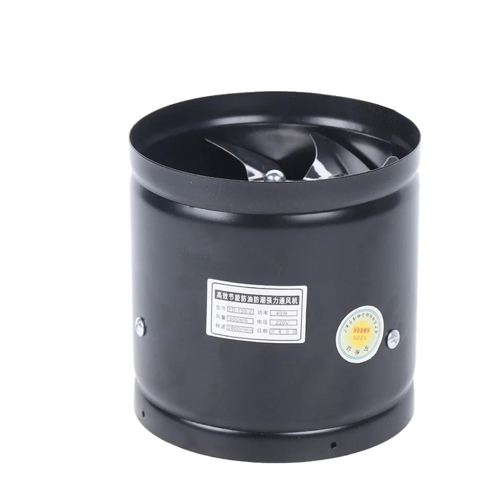 Axiális ventilátor, 352.94 CFM, csendes működés, fekete, 150mm