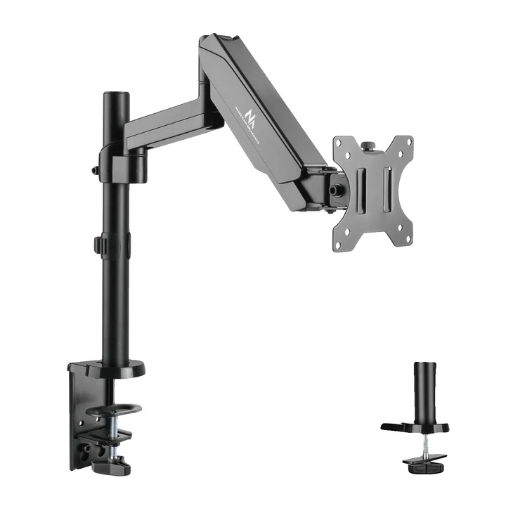 Monitortartó, ergonomikus kialakítás, fekete, állítható, maximális terhelhetőség 8 kg