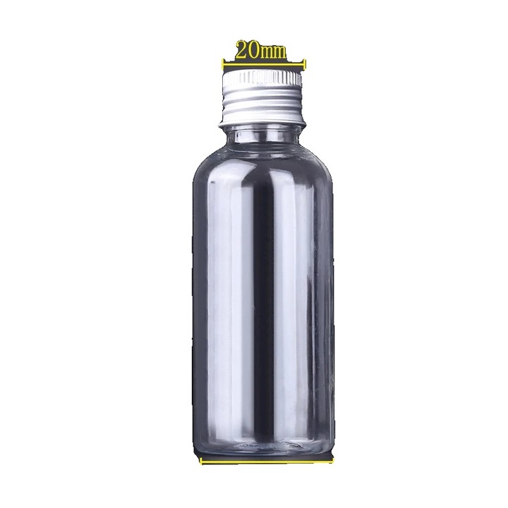 Mini üveg szett, 60ml x 10 darab, fekete alumínium kupak, környezetbarát anyag, szivárgásmentes kialakítás