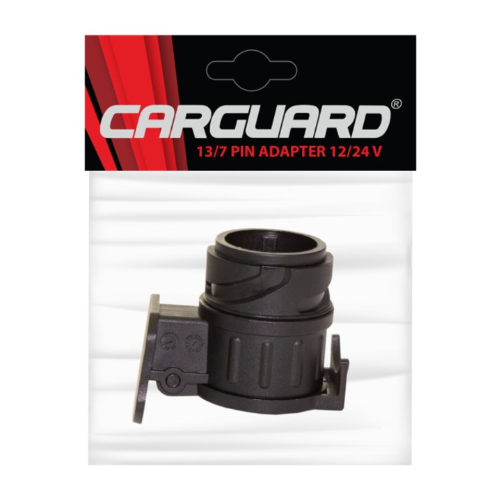 Mini Adaptor Carguard, 13/7 PIN, 12/24V, pentru remorca sau trailer, plastic ABS, culoare neagra