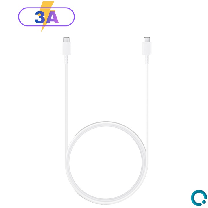 Prémium OVIO® USB-C - USB-C 60W 3A gyorstöltő és adatkábel, 1.8m, Fehér