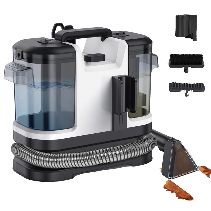 Aspirator, performanta de curatare profunda, rezervoare duale pentru apa, alb, 1.8L x 0.8L