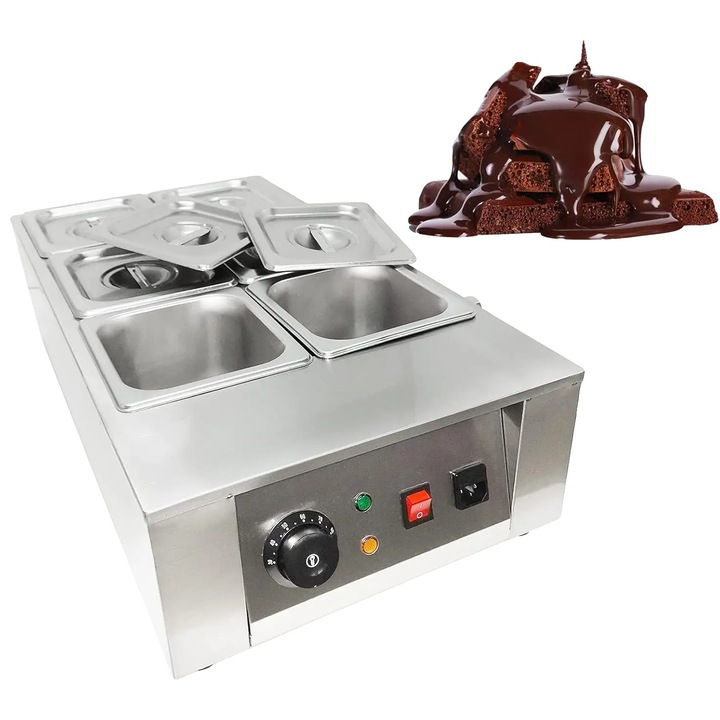 Aparat de preparat desert, inox, control eficient al temperaturii, argintiu, 46x36x18cm, capacitate 12kg