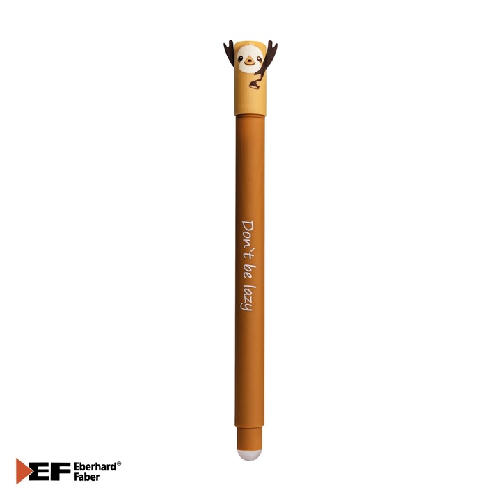 Roller cu gel Eberhard Faber Animal Erase It, cerneala termosensibila stergibila, 0.7 mm, albastru, motiv lenes
