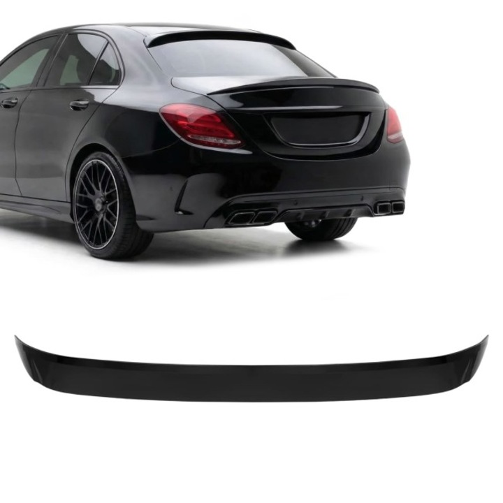 Eleron Luneta Lip Spoiler Mercedes Benz C Class W205 (2014-2021) Sedan, Fényes Fekete