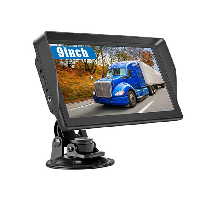 Professzionális GPS navigációs rendszer, 9", nagy HD érintőképernyő, frissített Európa térkép, román nyelvű hangasszisztens, intelligens útvonaltervezés, személyautók, teherautók és TIR-ek, pontos és gyors útvonalvezetés, utazás és napi szállítás, Ouylaf