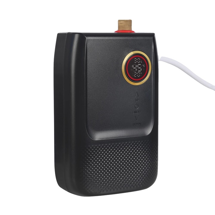 Incalzitor instant de apa electric, control inteligent, display LED, negru, montare pe perete, 5500W