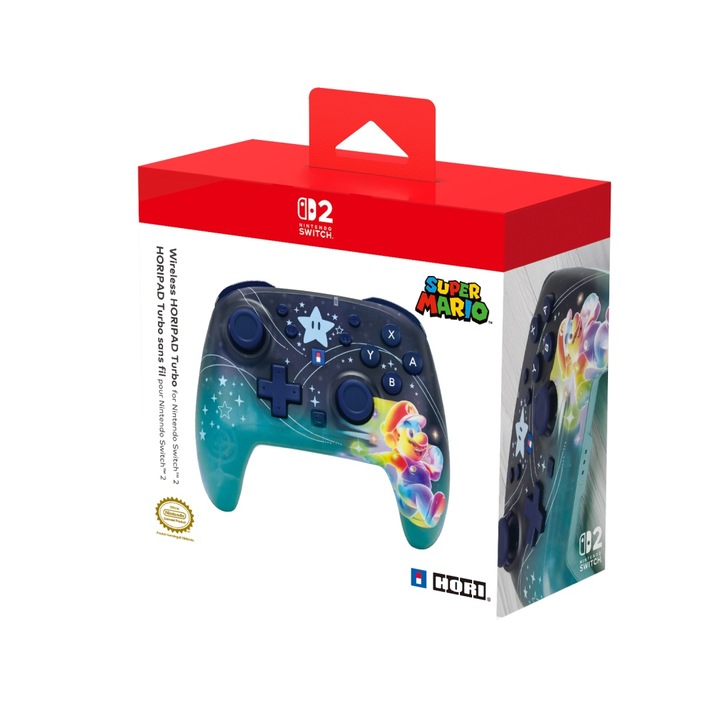 Безжичен контролер, HORI Horipad Turbo Wireless, Nintendo Switch 2, Switch, Switch Lite, Официален, Universe Mario