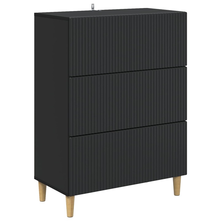 Dulap cu sertare Negru 66 x 34 vidaXL, 5 x 90 cm Lemn prelucrat