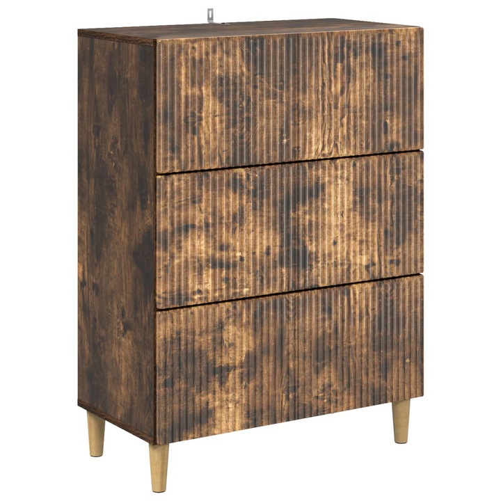 Dulap cu sertare Stejar fumuriu 66 x 34 vidaXL, 5 x 90 cm