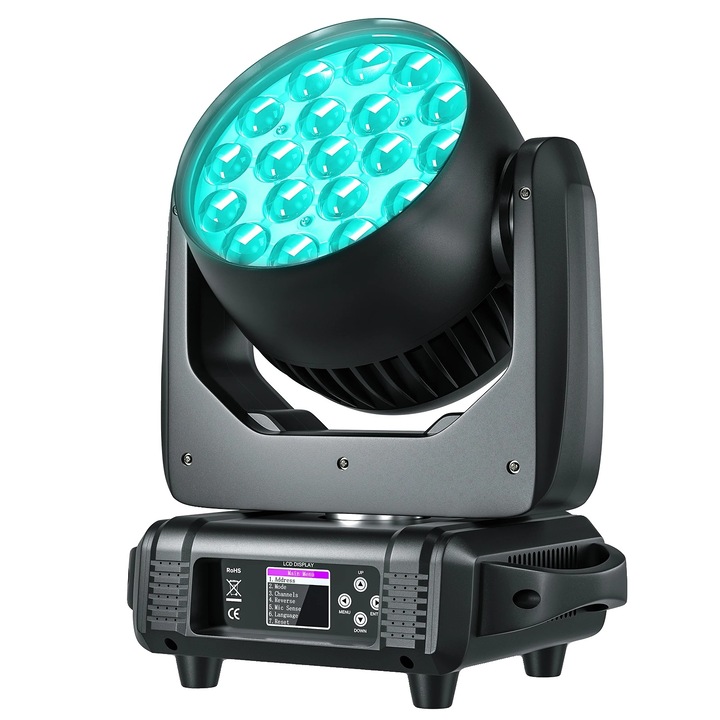 Mobil fény, 19 RGBW LED, többféle vezérlési mód, EU csatlakozó