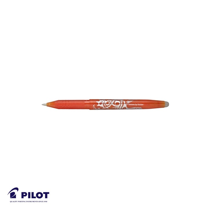 Roller Pilot FriXion Ball 0.7mm portocaliu, cerneala termosensibila, editabil si reutilizabil