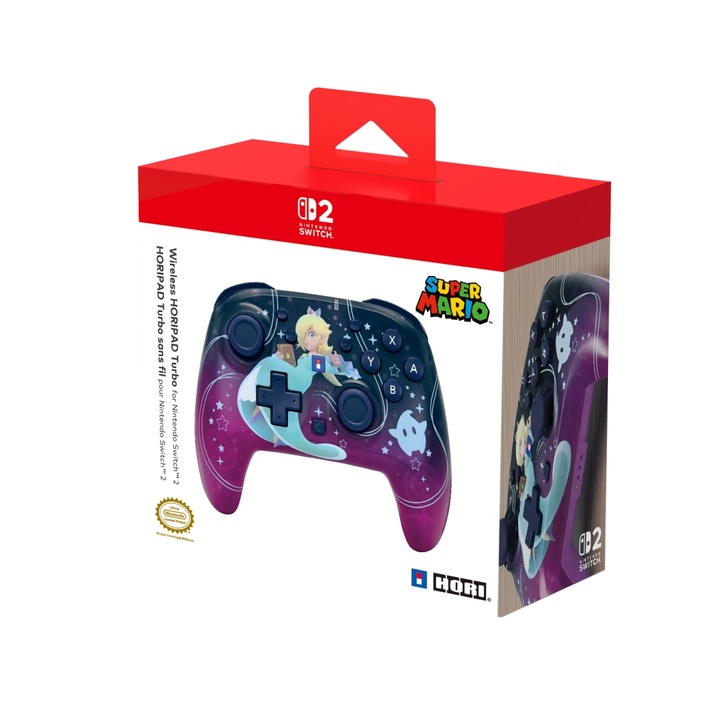 Безжичен контролер, HORI Horipad Turbo Wireless, Nintendo Switch 2, Switch, Switch Lite, Официален, Вселена Rosalina
