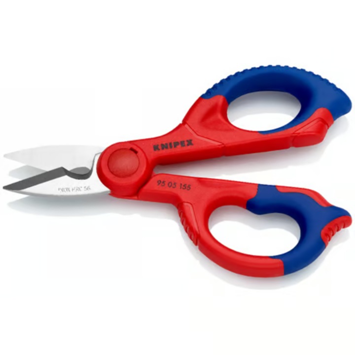 Foarfeca de electrician Knipex, 95 05 155 SB, cu braţe cu manşoane multicomponente, rigidizare cu fibra de sticla