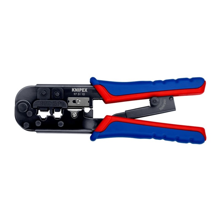 Cleste de sertizare pentru fise Western, Knipex, 97 51 10, mecanism cu clichet (deblocabil)