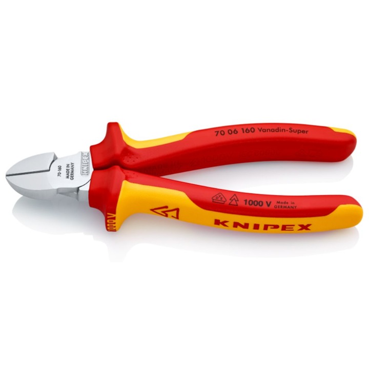 Taietor lateral (sfic), Knipex, 70 06 160, pentru utilizarea în zone de lucru greu accesibile