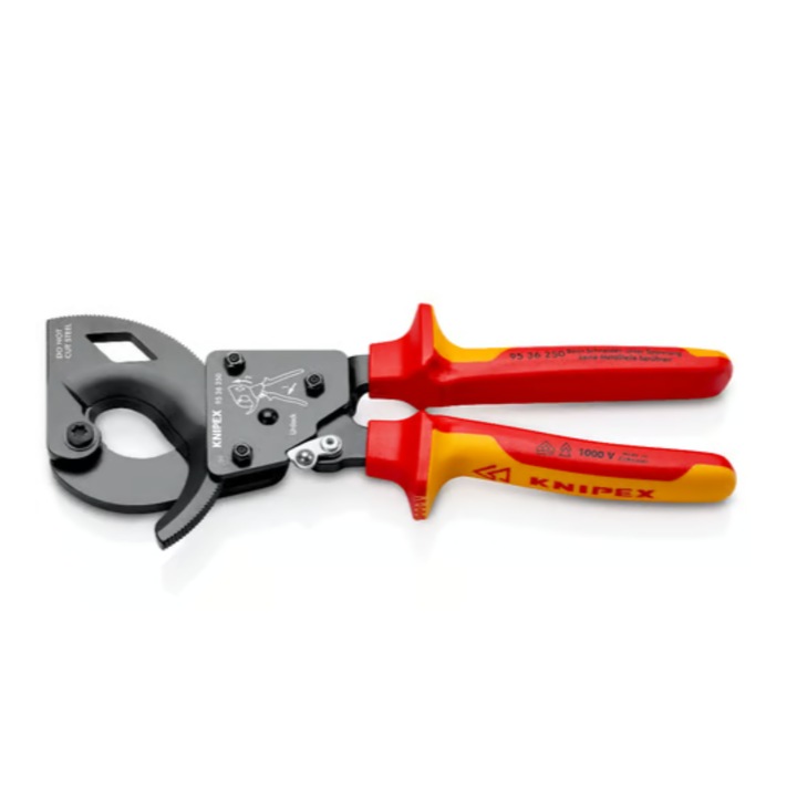 Foarfeca pentru cabluri, Knipex, 95 36 250, se poate folosi si în spatii înguste